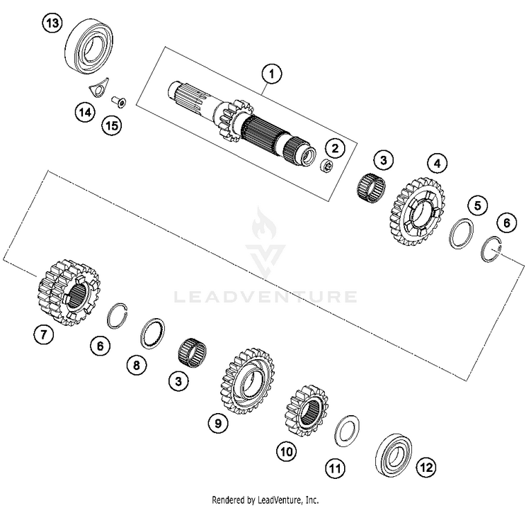 Transmission I - Main Shaft 300 XC ENGINE - 2017 Schematic