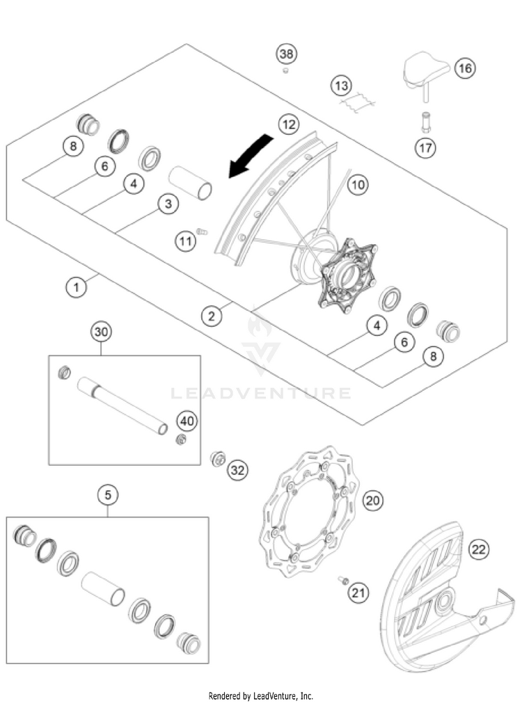 Front Wheel 250 SX-F CHASSIS - 2025 Schematic