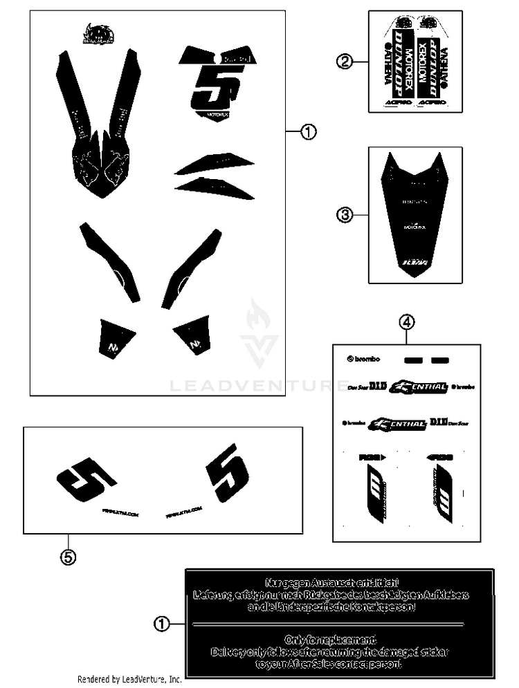 Decal 450 SX-F FACT. REPL. USA Chassis - 2012 Schematic