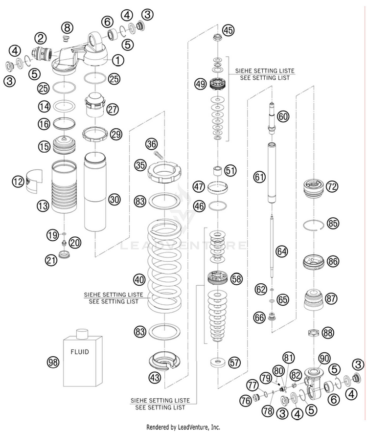Monoshock Disassembled 105 SX Chassis - 2011 Schematic