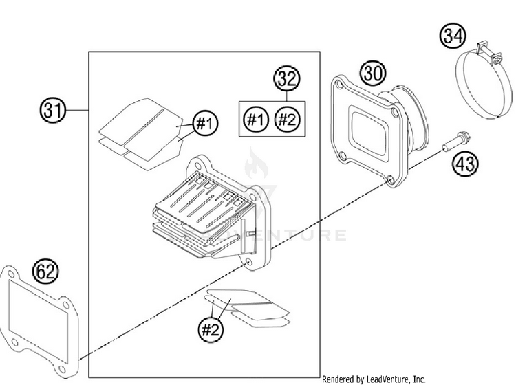 Reed Valve Case 250 XC Engine - 2012 Schematic