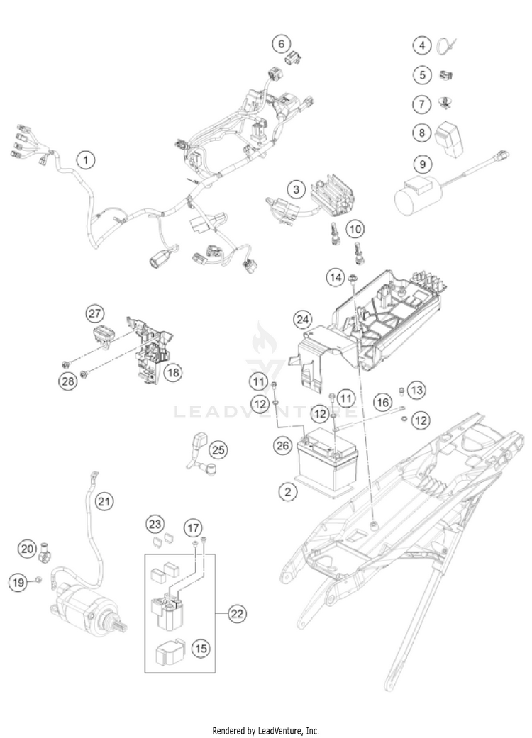 Wiring Harness 250 SX-F CHASSIS - 2023 Schematic