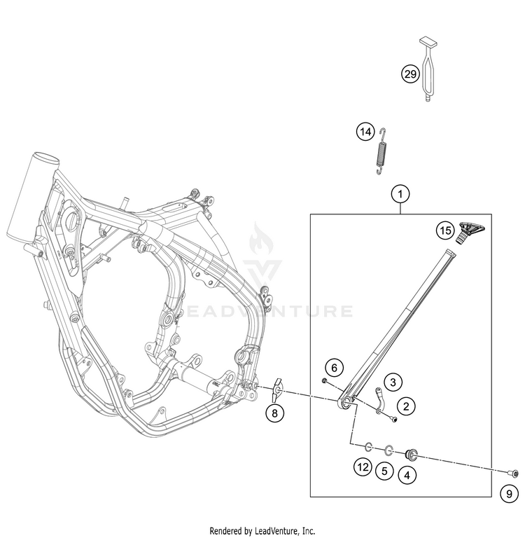 Side / Center Stand 450 XC-F Chassis - 2021 Schematic