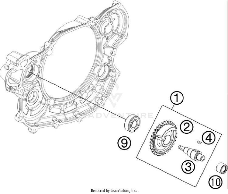 Balancer Shaft 500 EXC Engine - 2012 Schematic