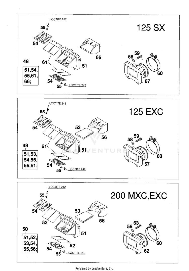 Reed Valve Control 125 EXC Engine - 2000 Schematic