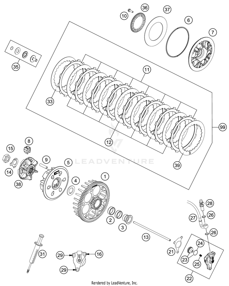 Clutch 450 SX-F FACTORY EDITION ENGINE - 2019 Schematic