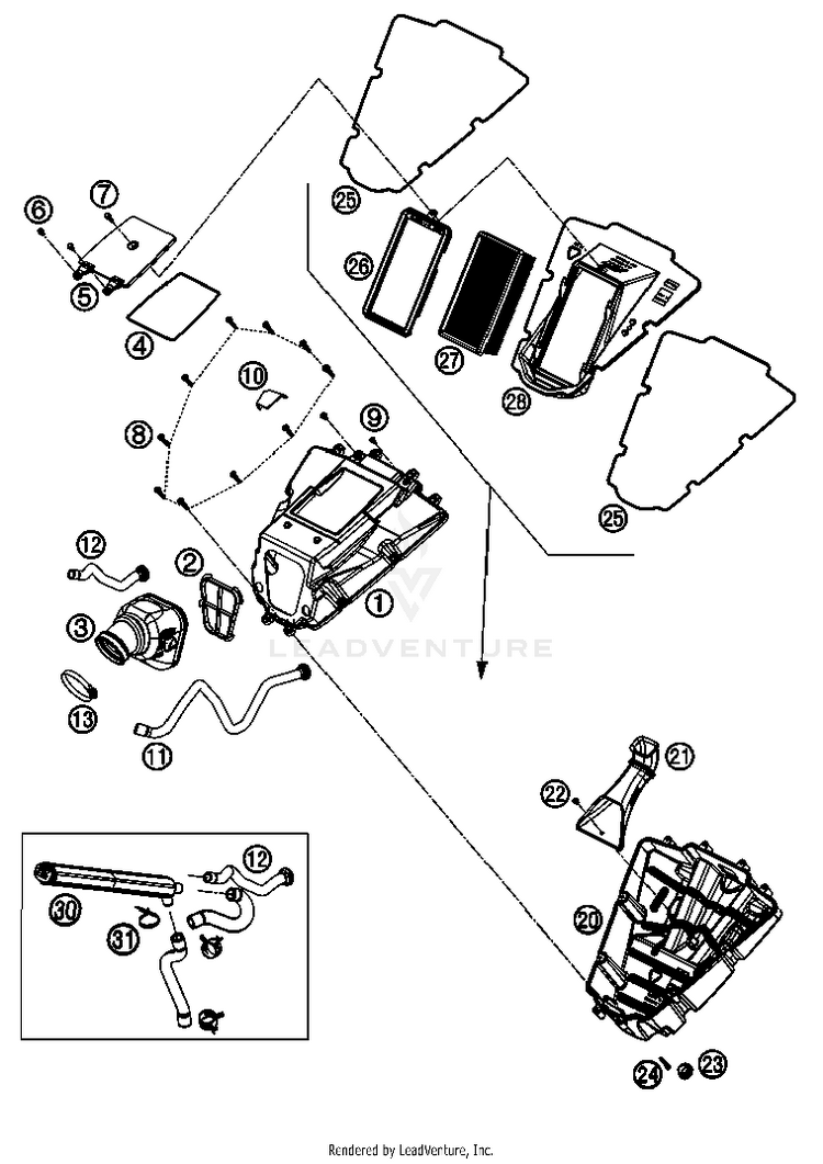 Air Filter 690 Supermoto Black Chassis - 2007 Schematic