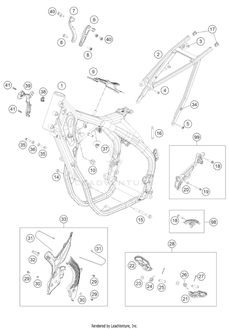 Frame 350 EXC-F US CHASSIS - 2022 Schematic