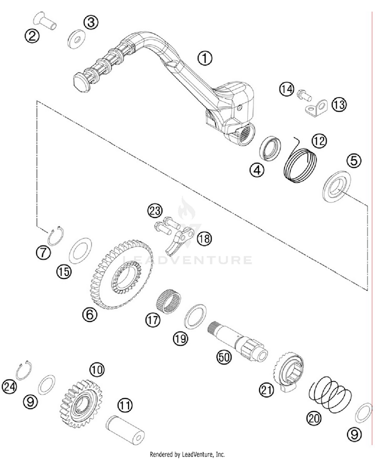 Kick Starter 500 EXC Engine - 2012 Schematic