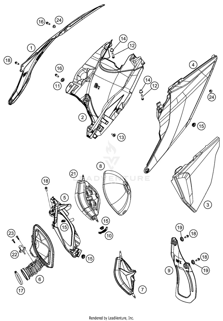 Air Filter 300 XC-W TPI CHASSIS - 2020 Schematic
