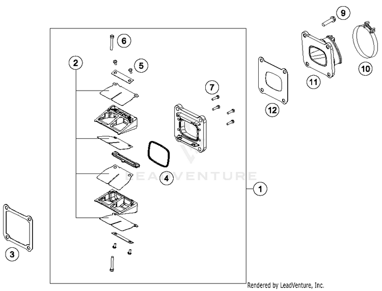 Reed Valve Case 150 SX ENGINE - 2017 Schematic