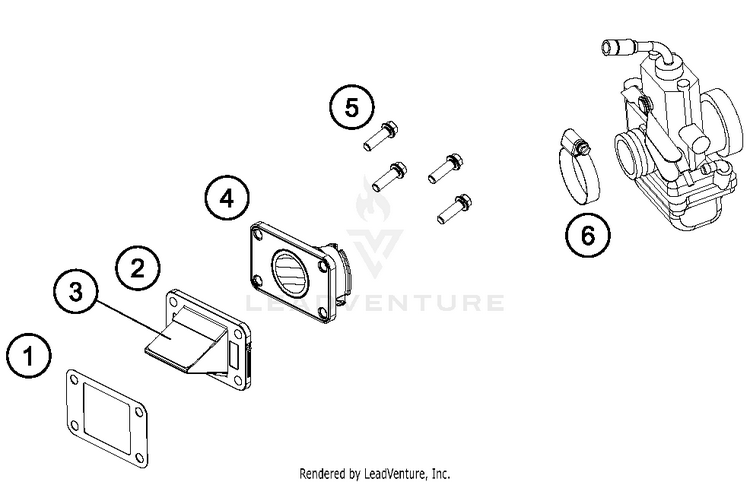 Reed Valve Case 65 SX MINI ENGINE - 2018 Schematic