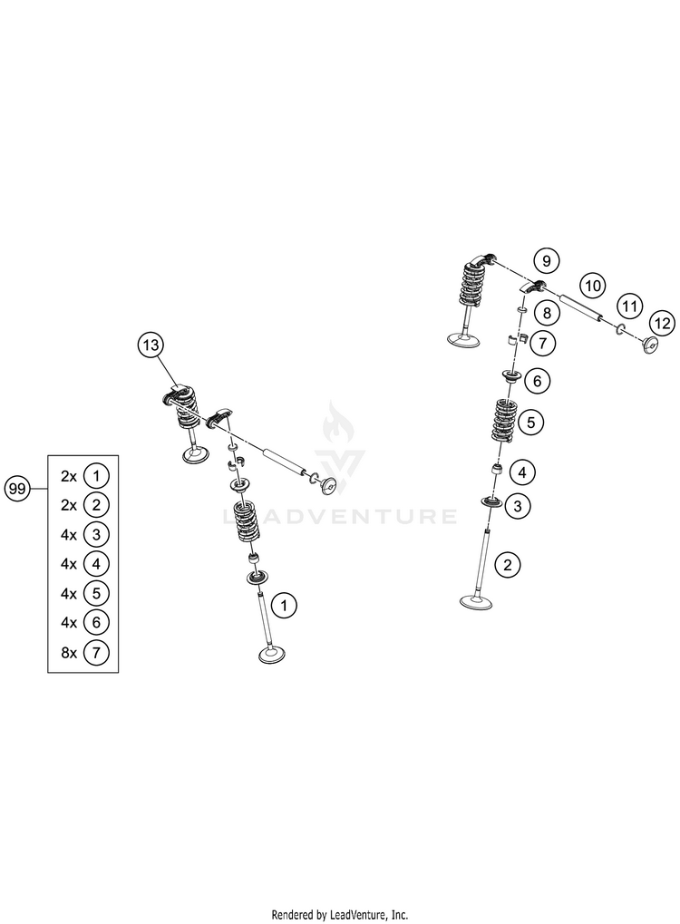 Valve Drive 390 RC CUP Engine - 2016 Schematic
