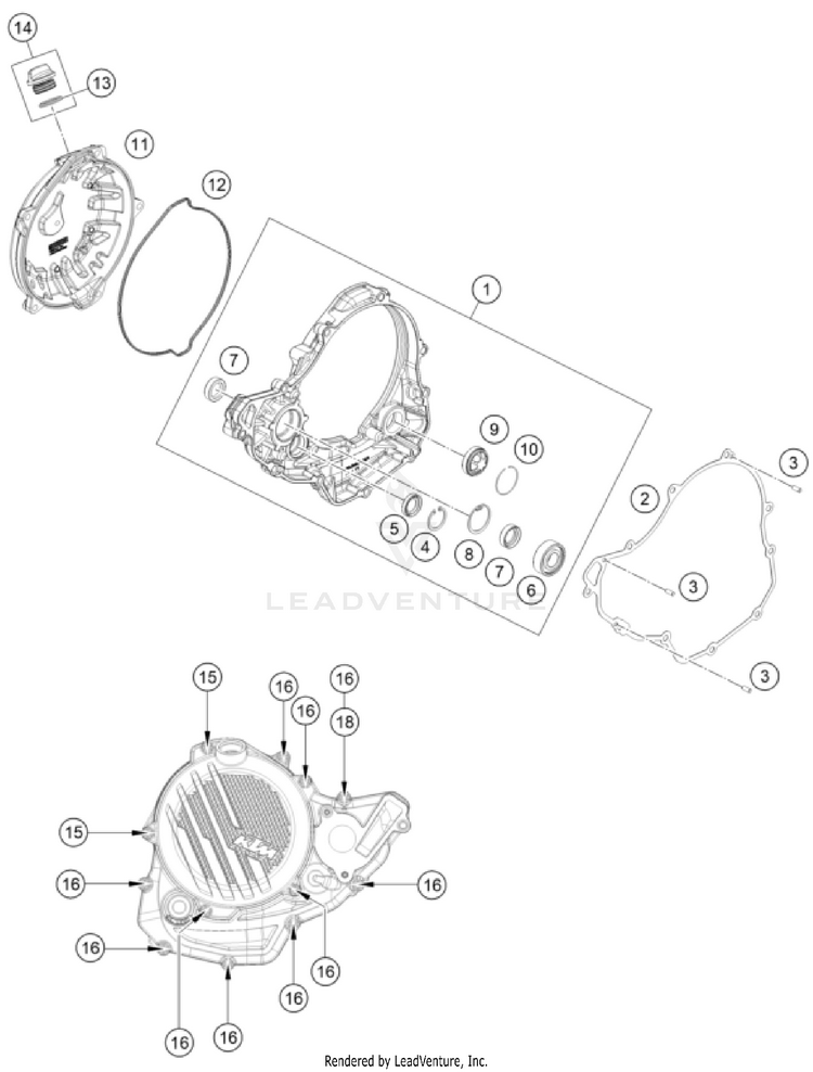 Clutch Cover 350 EXC-F ENGINE - 2026 Schematic