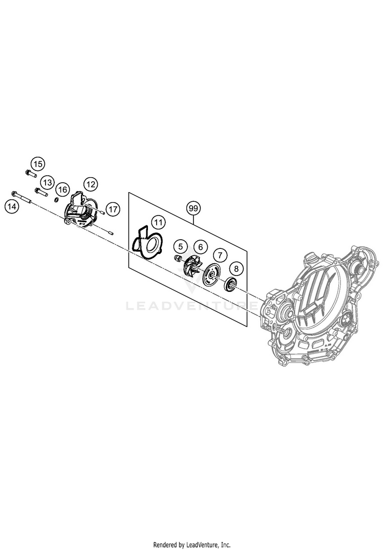 Water Pump 450 EXC-F ENGINE - 2019 Schematic