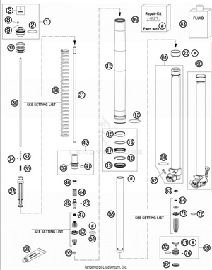Front Fork Disassembled Schematic