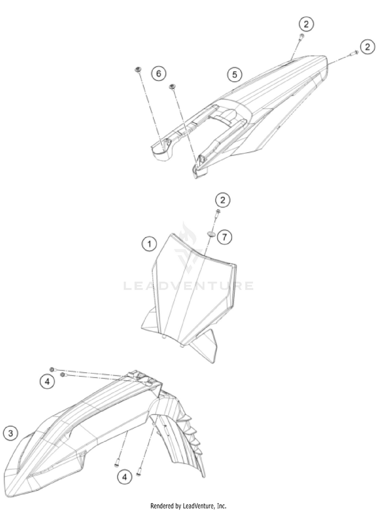 Mask, Fenders 250 SX-F CHASSIS - 2025 Schematic