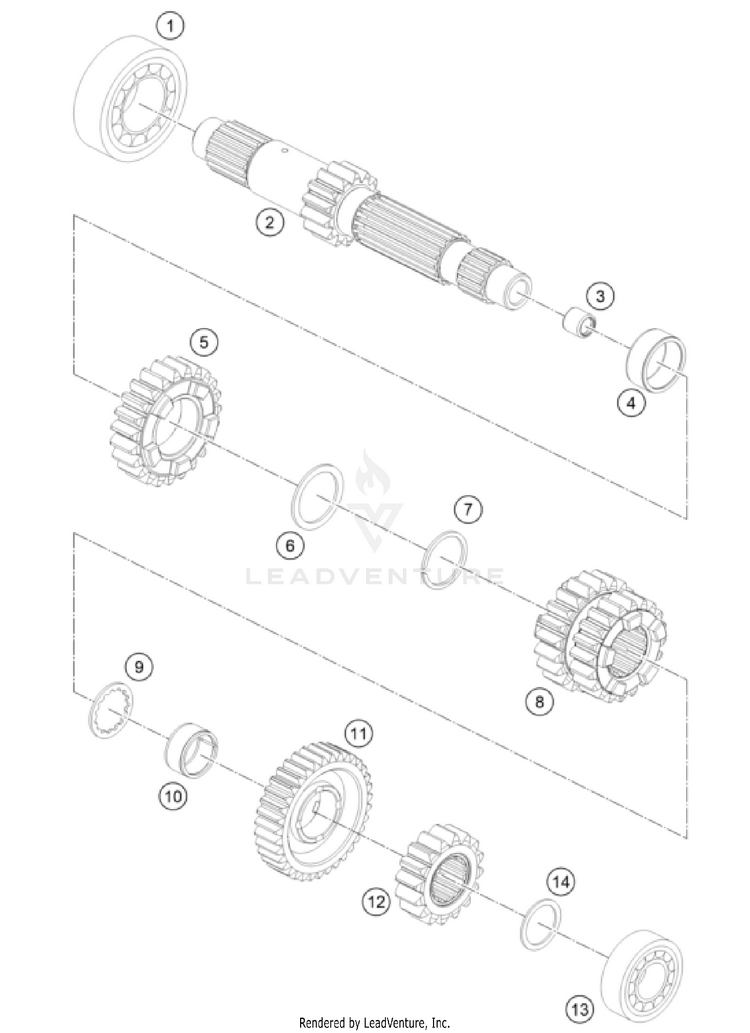 Transmission I - Main Shaft Schematic