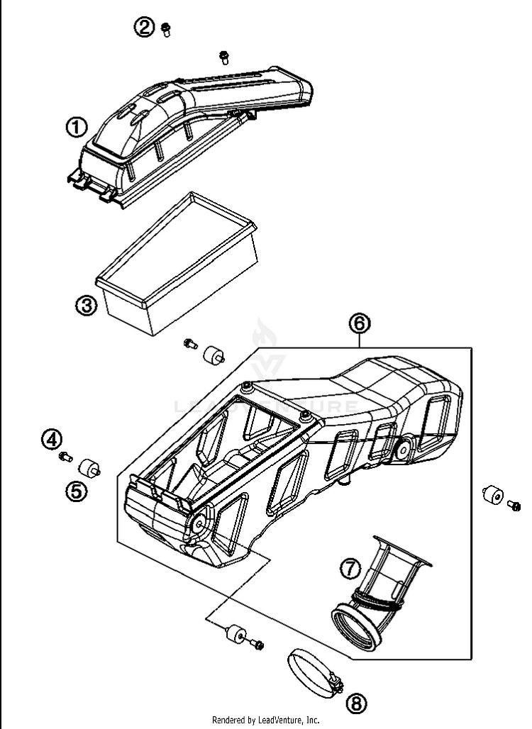 Air Filter 690 Enduro Chassis - 2012 Schematic