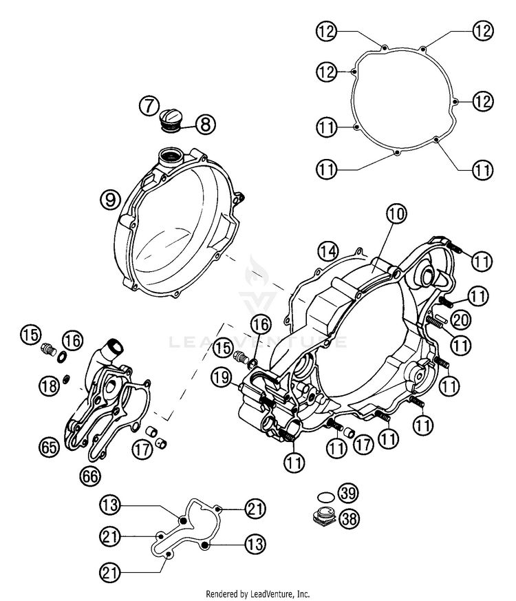 Clutch Cover 300 MXC Engine - 2003 Schematic