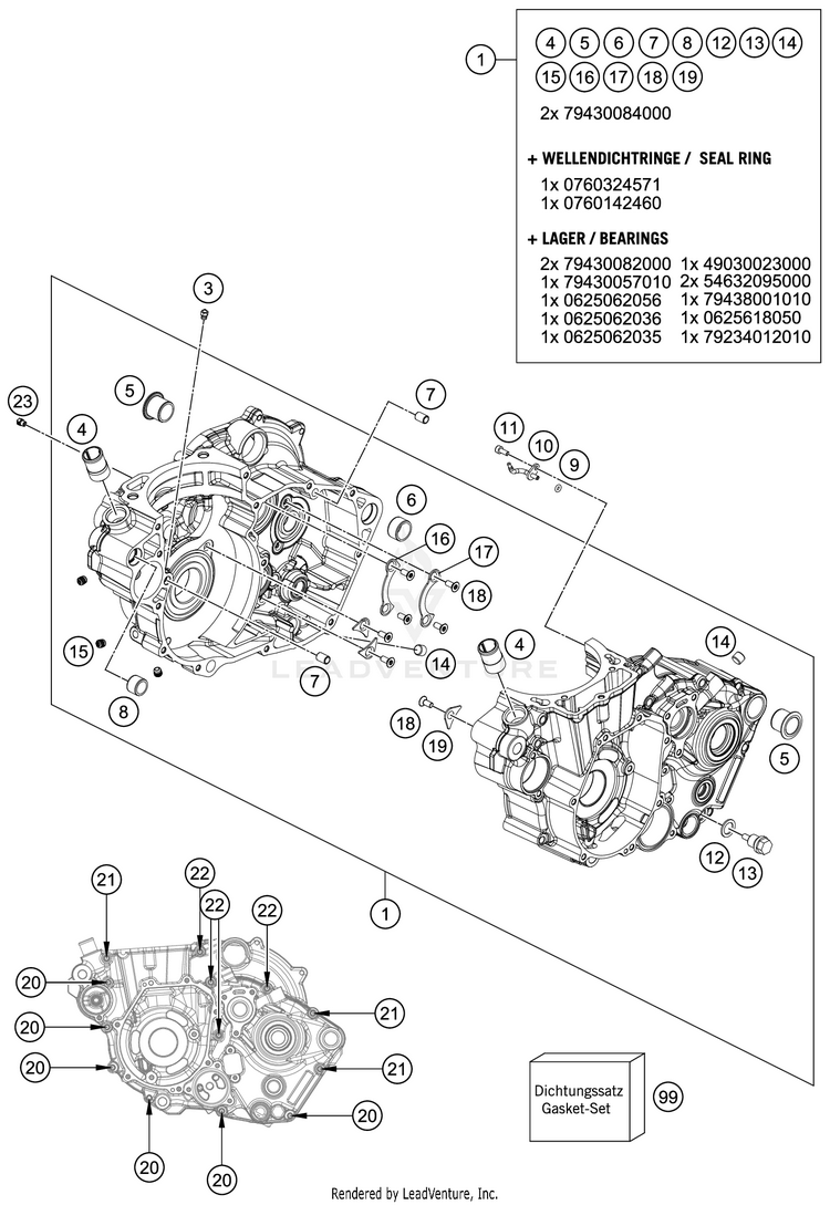 Engine Case 450 SX-F FACTORY EDITION ENGINE - 2019 Schematic