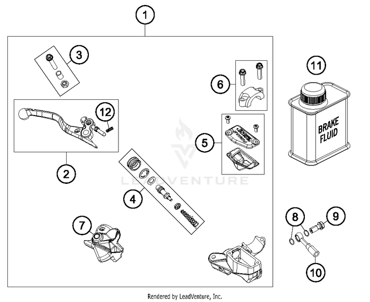 Hand Brake Cylinder 65 SX CHASSIS - 2017 Schematic