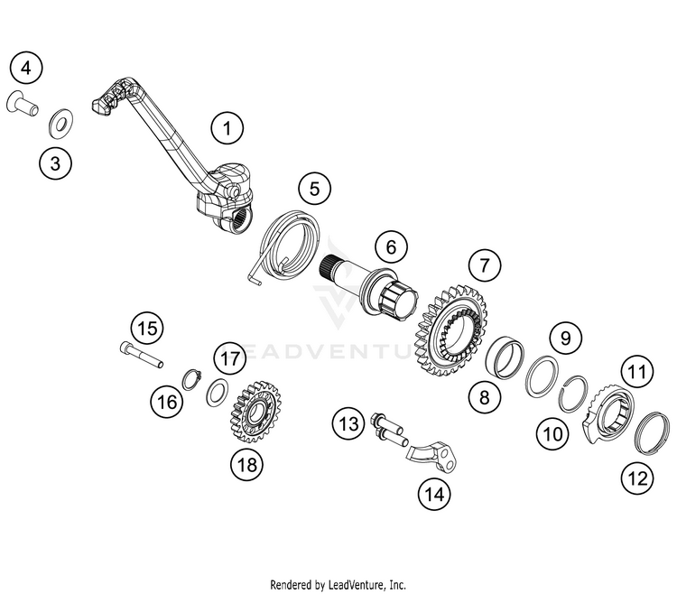 Kick Starter 300 XC ENGINE - 2018 Schematic