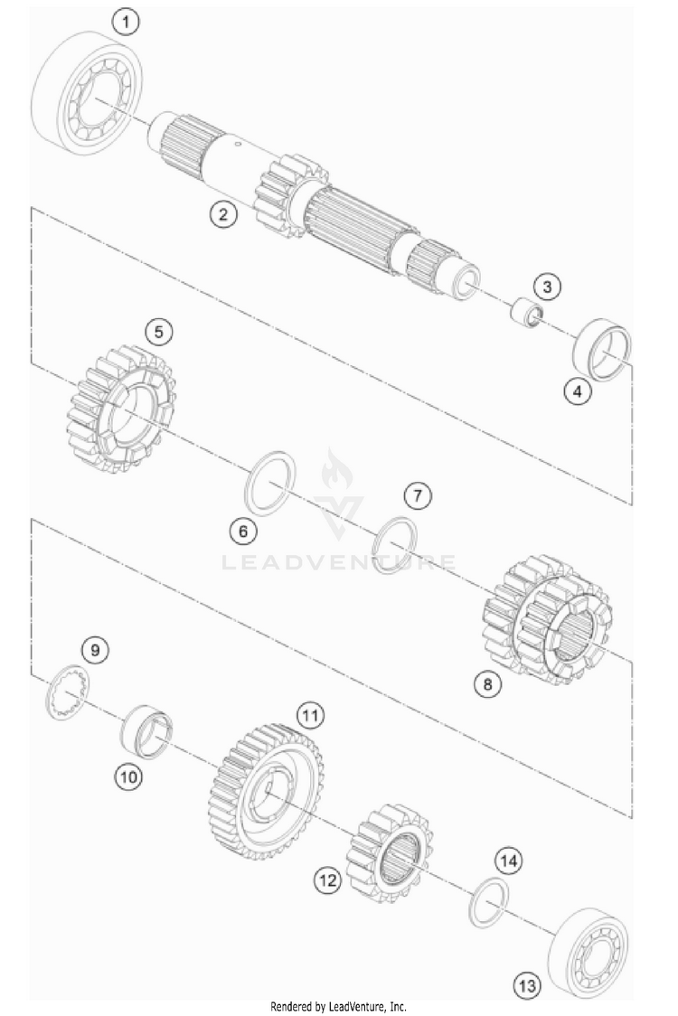 Transmission I - Main Shaft Schematic