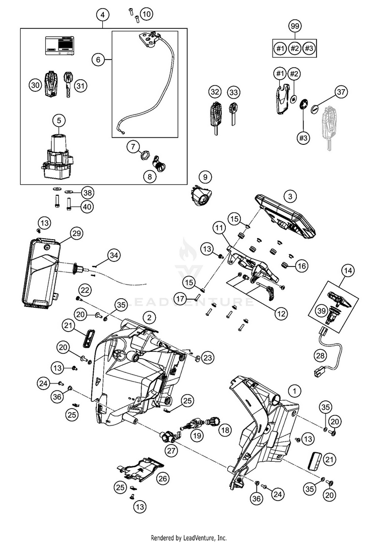 Instruments / Lock System 1290 SUPER ADVENTURE R CHASSIS - 2020 Schematic