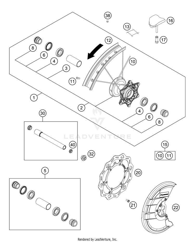 Front Wheel 450 SX-F FACTORY EDITION CHASSIS - 2019 Schematic