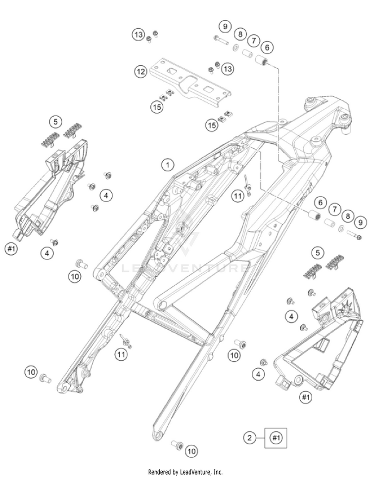 Subframe 1290 SUPER ADVENTURE S, orange CHASSIS - 2023 Schematic