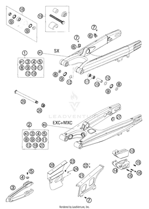 Swingarm, Chain Guard Schematic