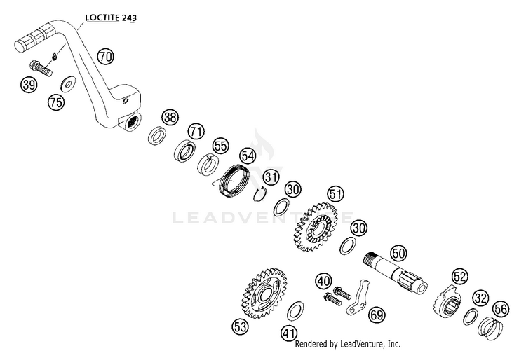 Kickstarter 200 EXC Engine - 2004 Schematic
