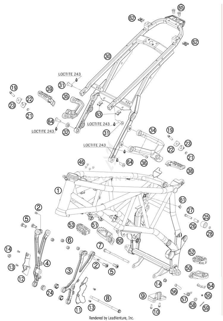 Frame 990 Supermoto R Chassis - 2010 Schematic