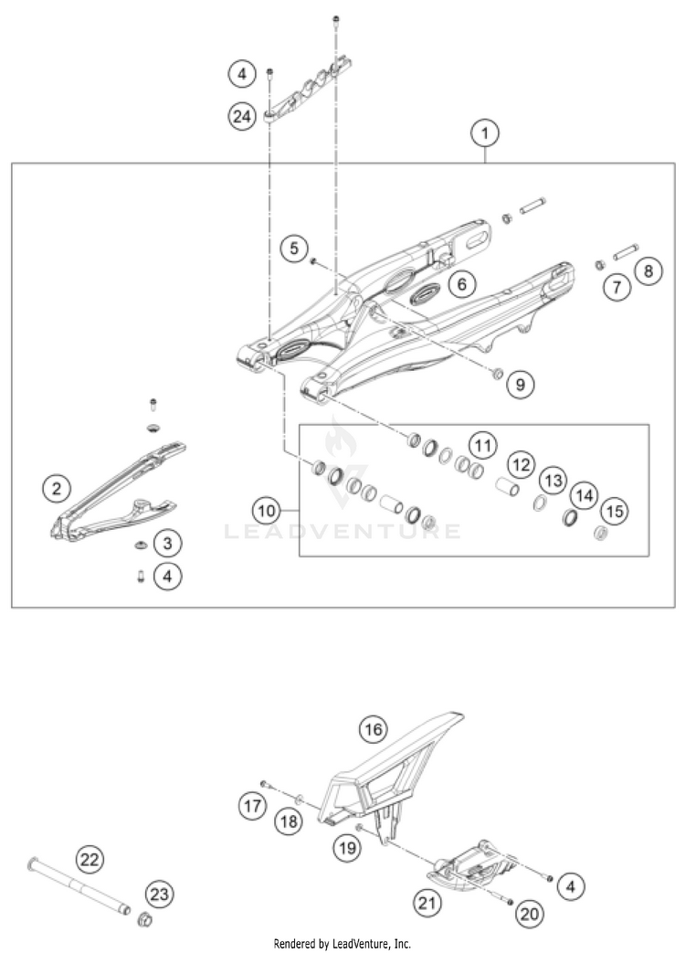 Swing Arm 350 EXC-F CHASSIS - 2026 Schematic