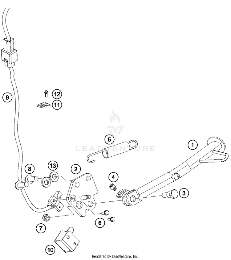 Side / Center Stand RC 390 WHITE Chassis - 2015 Schematic