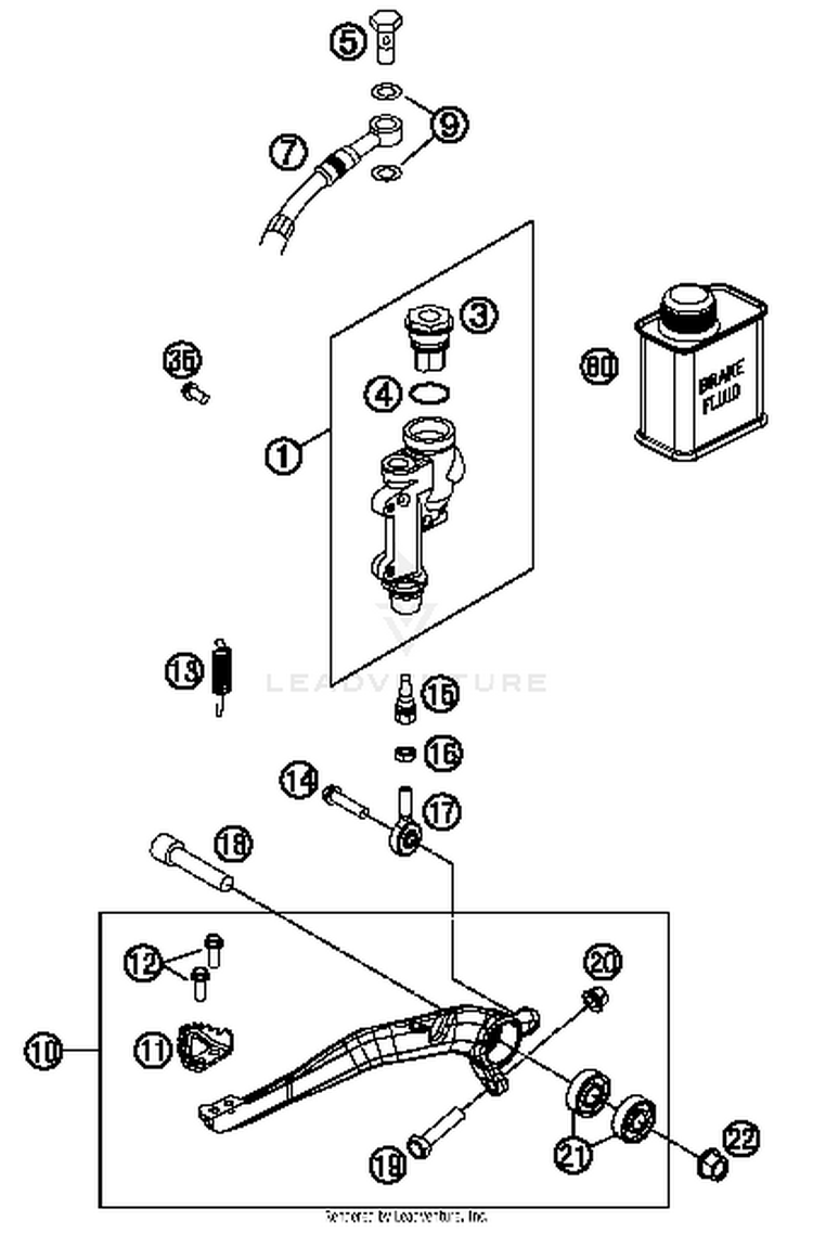 Rear Brake Control 250 XC Chassis - 2014 Schematic