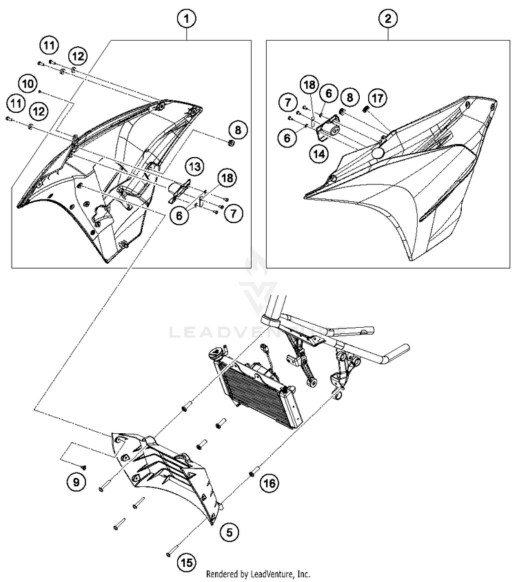 Side Covers RC 390 WHITE Chassis - 2016 Schematic