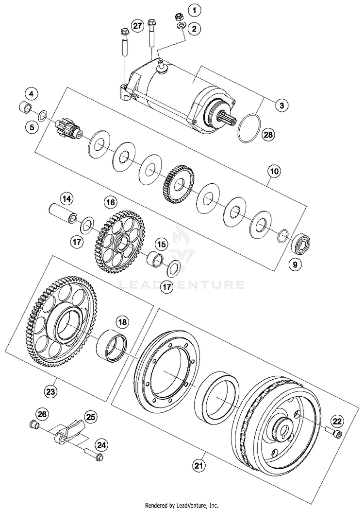 Electric Starter 1290 SUPER ADVENTURE R ENGINE - 2018 Schematic