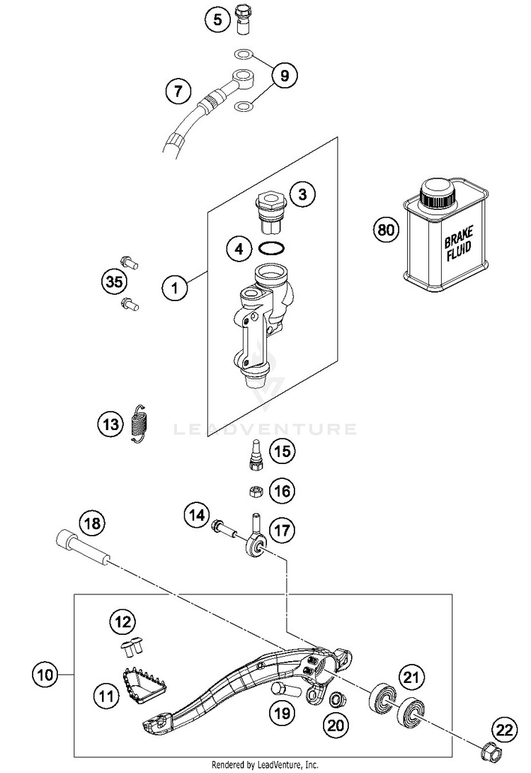 Rear Brake Control 250 SX-F CHASSIS - 2019 Schematic