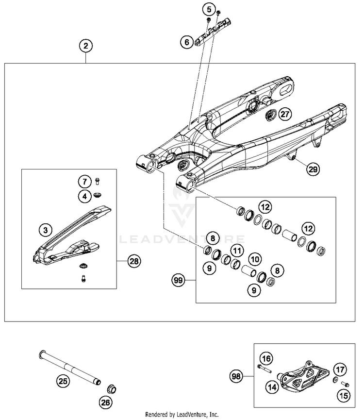 Swing Arm 150 SX CHASSIS - 2017 Schematic