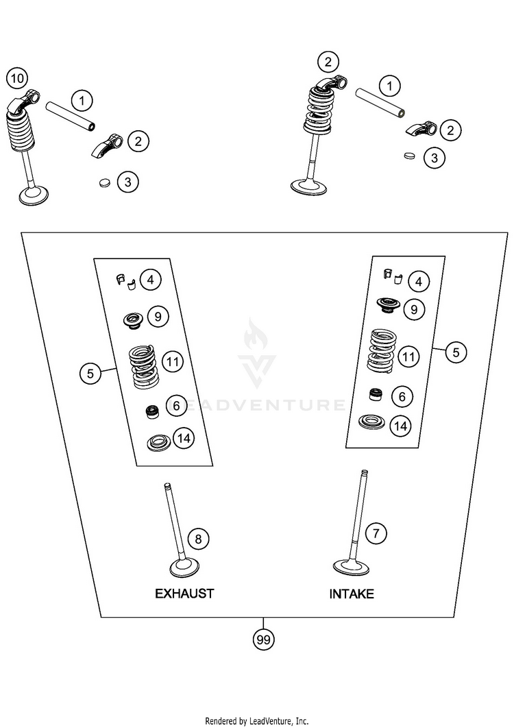 Valve Drive 350 SX-F ENGINE - 2020 Schematic
