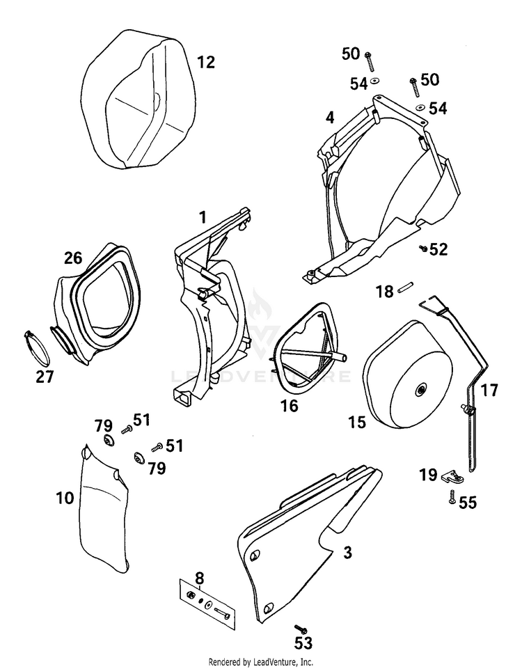 Air Filter Box 250 MXC Chassis - 2001 Schematic
