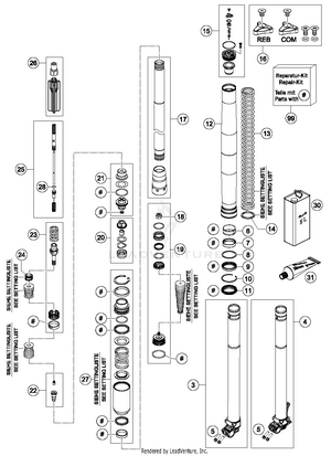 Front Fork Disassembled Schematic