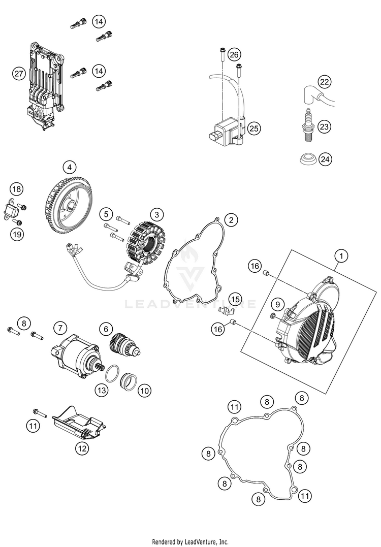 Ignition System 250 XC-W TPI Engine - 2021 Schematic