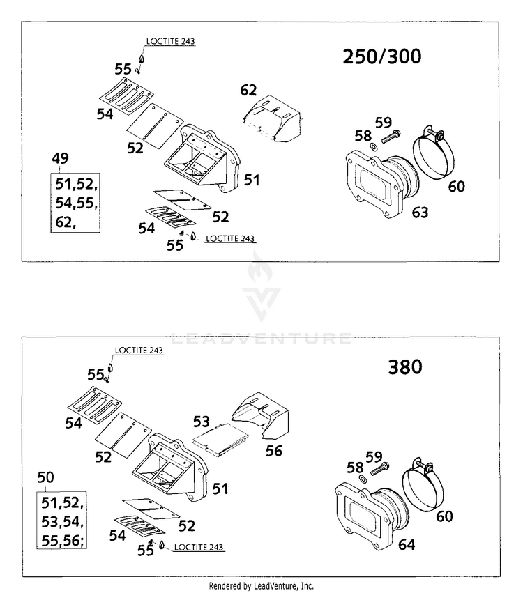 Reed Valve Assy 250 MXC Engine - 2001 Schematic