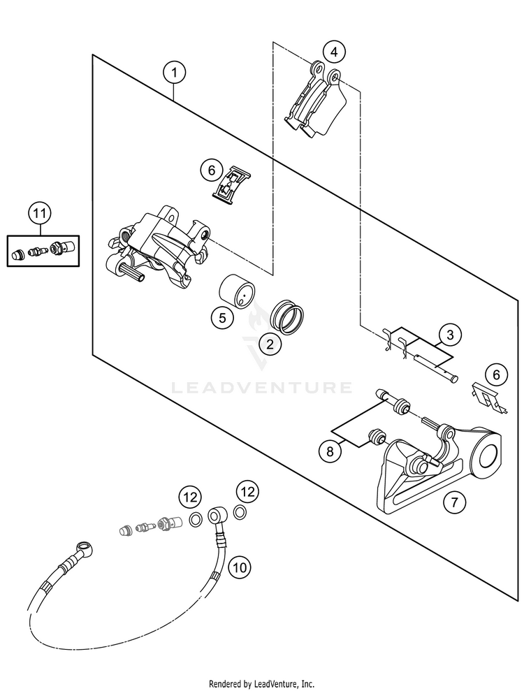 Rear Brake Caliper 350 SX-F Chassis - 2021 Schematic