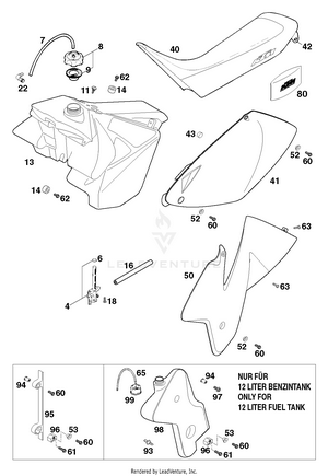 Tank, Seat, Cover Schematic