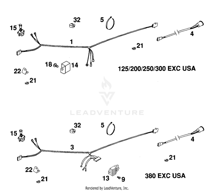 Wiring Harness (Usa) 250 EXC Chassis - 2000 Schematic