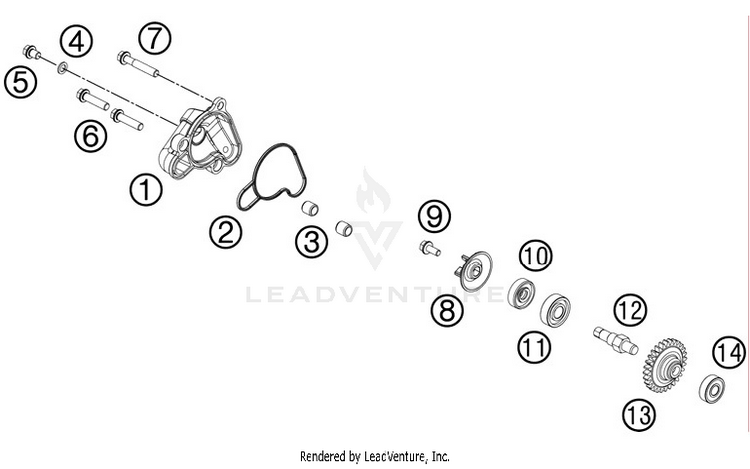 Water Pump 50 SX Engine - 2012 Schematic